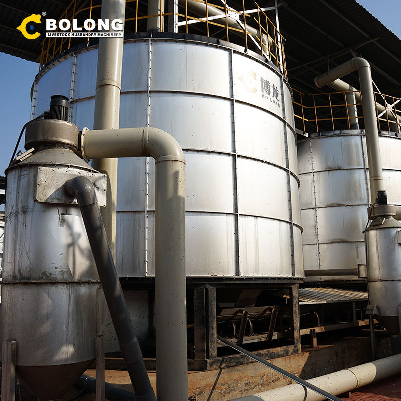 quite-running cow manure fermentation vessel